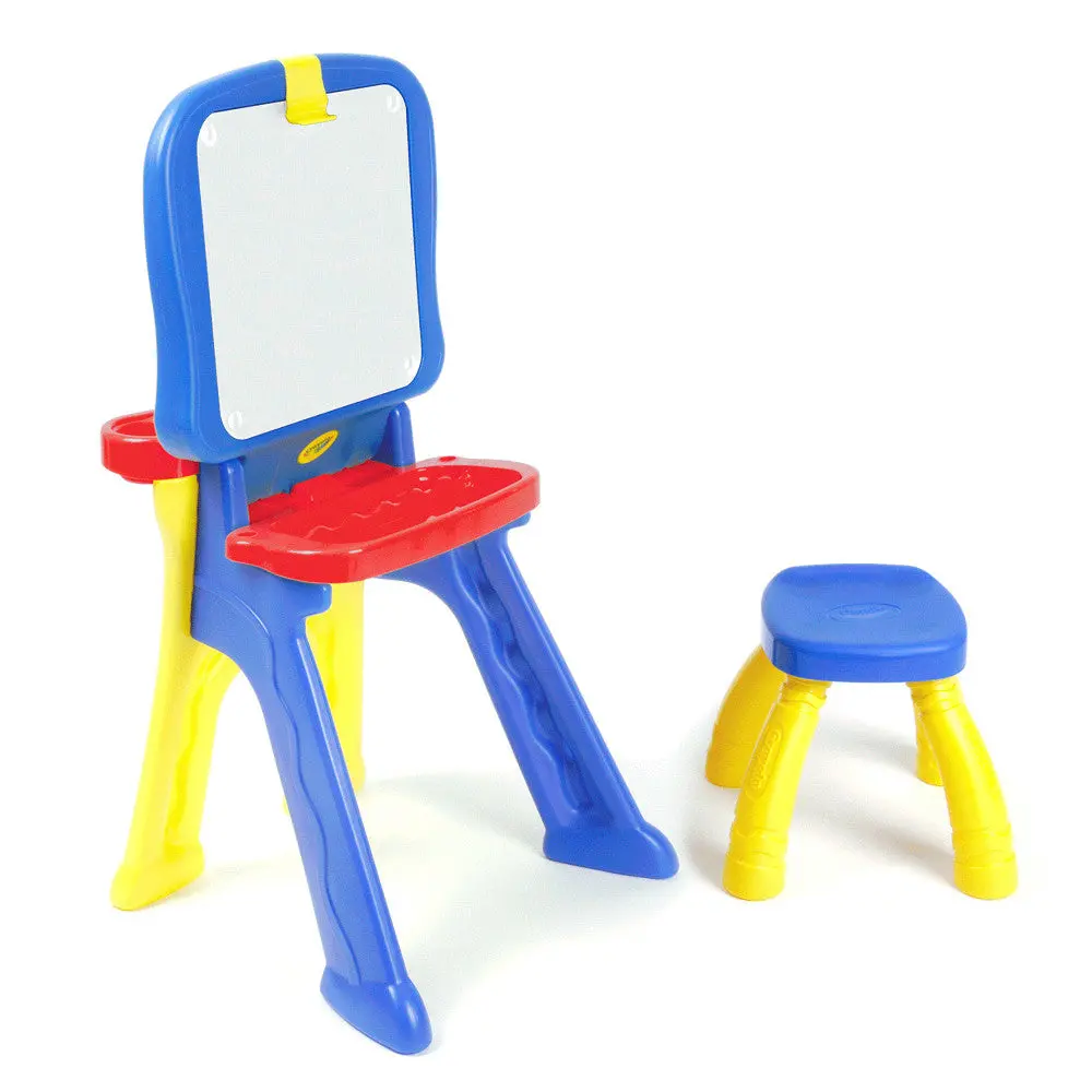 Crayola Triple-The-Fun Art Studio 3-In-1 Activity Desk With Stool And Magnetic Dry Erase Board 1