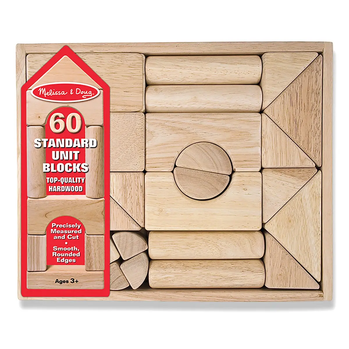 Melissa & Doug Standard Unit Blocks - 60 Piece Hardwood Building Block Set 1