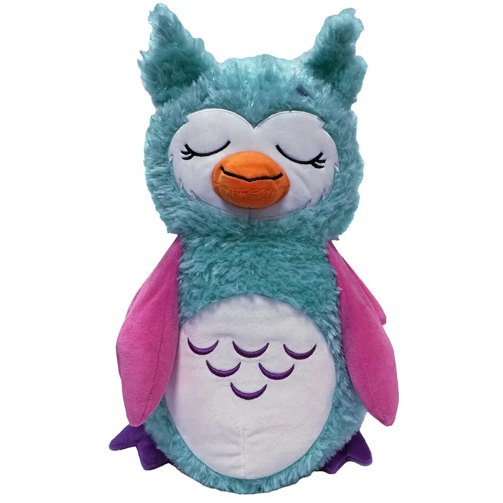 Happy Nappers Adorable Storables 15 Inch Owl Plush - Teal & Pink 1