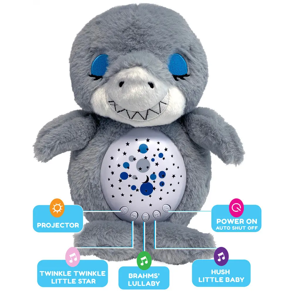 Happy Nappers Lullabrites Sweet Dreams Interactive Shark Plush - Grey & Blue 1