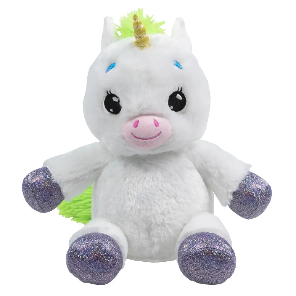 Happy Nappers Lullabrites Unicorn Musical Light-Up Plush - White & Green 1
