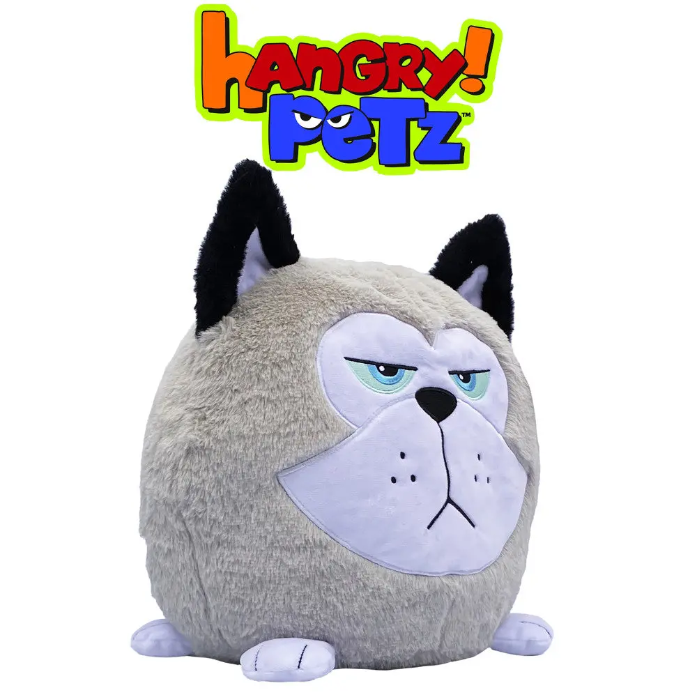 Hangry Petz Cooper Husky 12 Inch Sound Plush - Grey & White 1