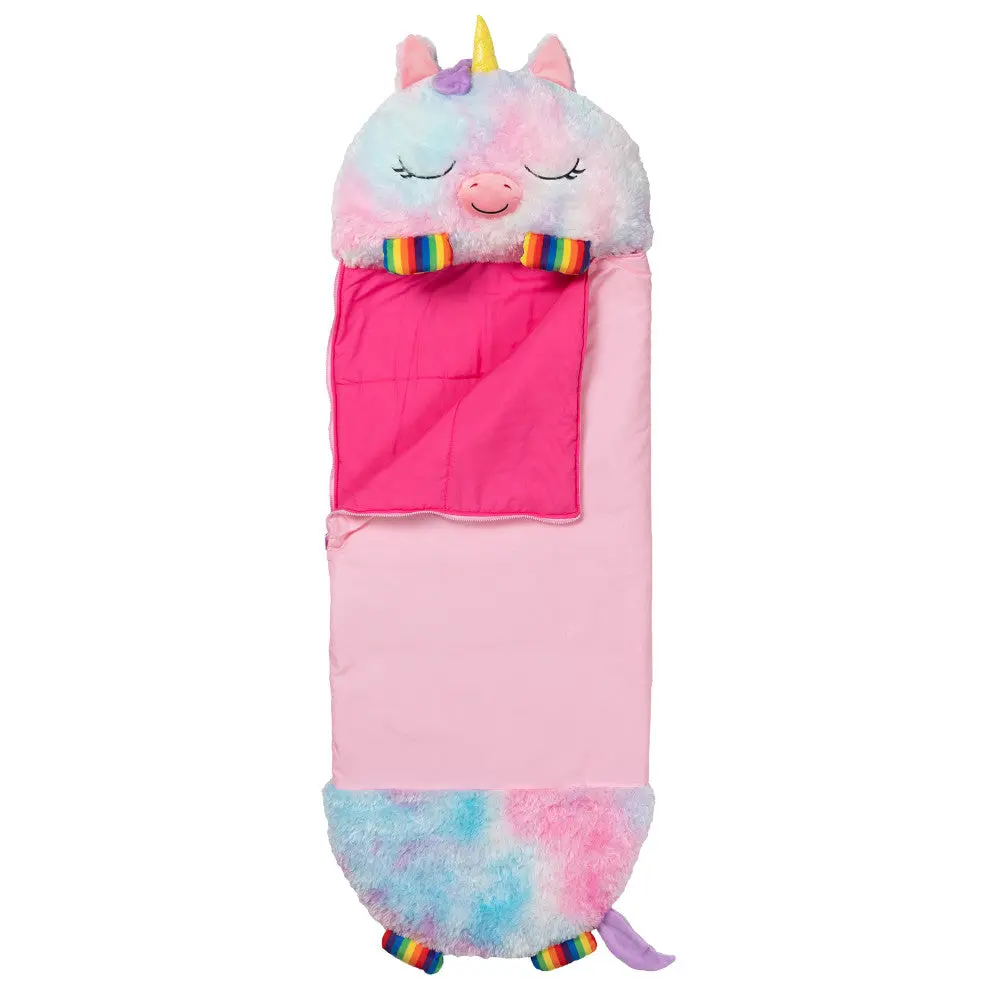 Happy Nappers Large 66 Inch Rainbow Unicorn Sleepy Sack & Pillow For Kids 7+ 1