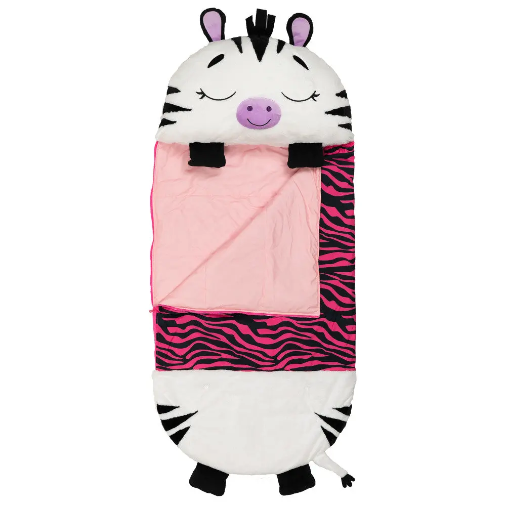Happy Nappers Zinnia Zebra 66 Inch Plush Pillow & Sleepy Sack - Kids 7+ 1