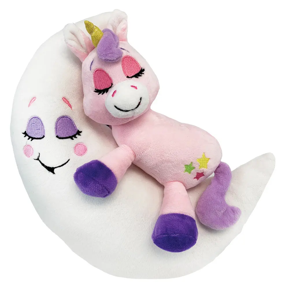Happy Nappers Lullabrites Moon Pet 12 Inch Interactive Unicorn - Pink-Purple 1