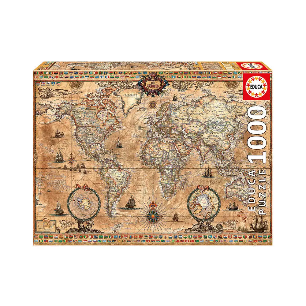 Educa Antique World Map Jigsaw Puzzle - 1000 Pc 1