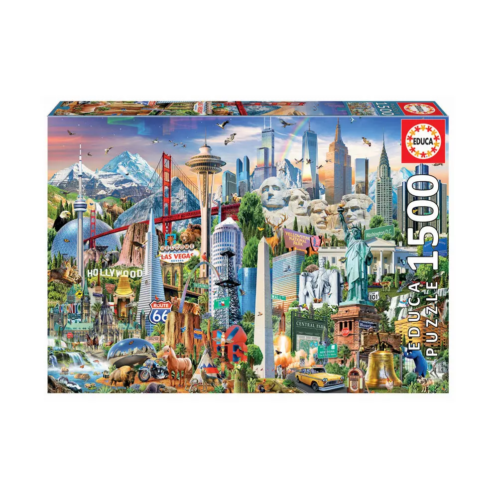 Educa North America Landmarks Jigsaw Puzzle - 1500 Pc 1