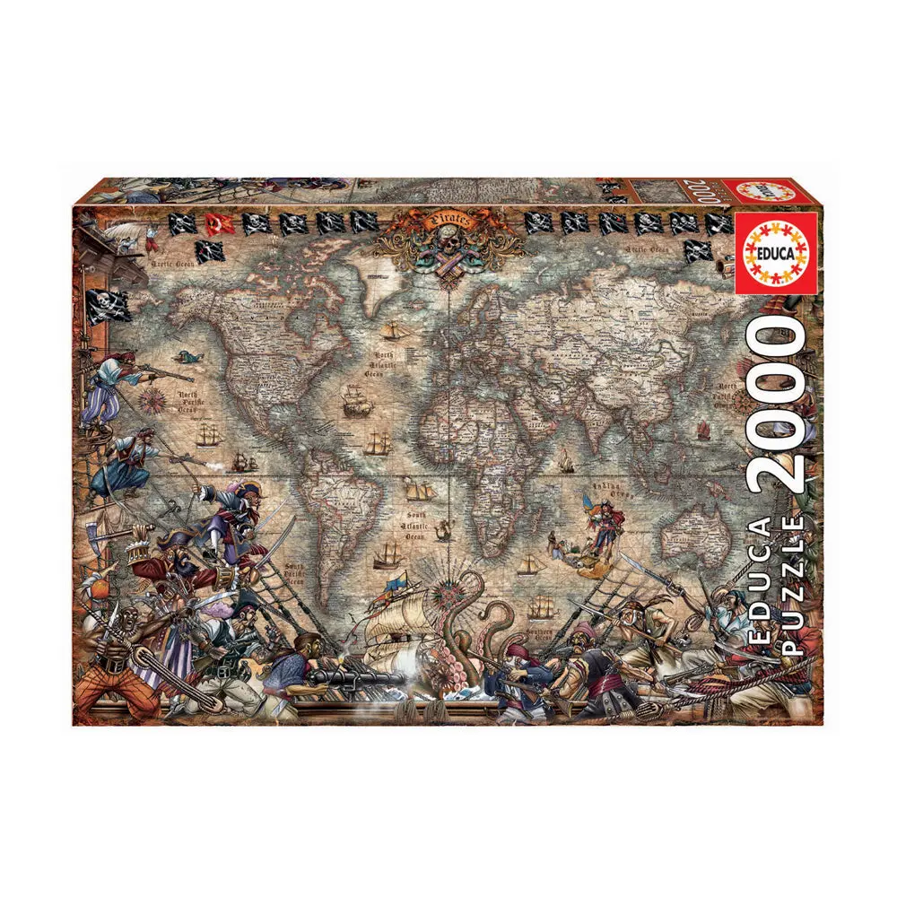 Educa Pirates Map Jigsaw Puzzle - 2000 Pc 1