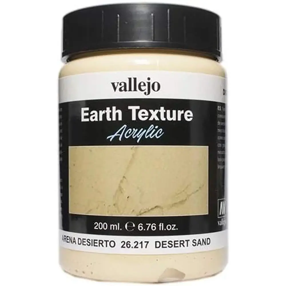Vallejo Texture Acrylic Paint - Desert Sand Earth 26217 - 6.79 Oz 1