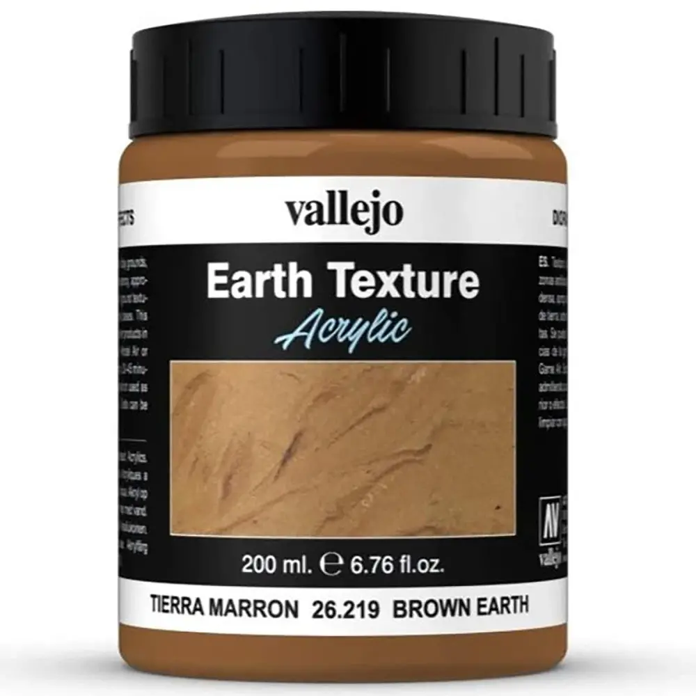 Vallejo Texture Acrylic Paint - Brown Earth 26219 - 6.79Oz (200Ml) 1
