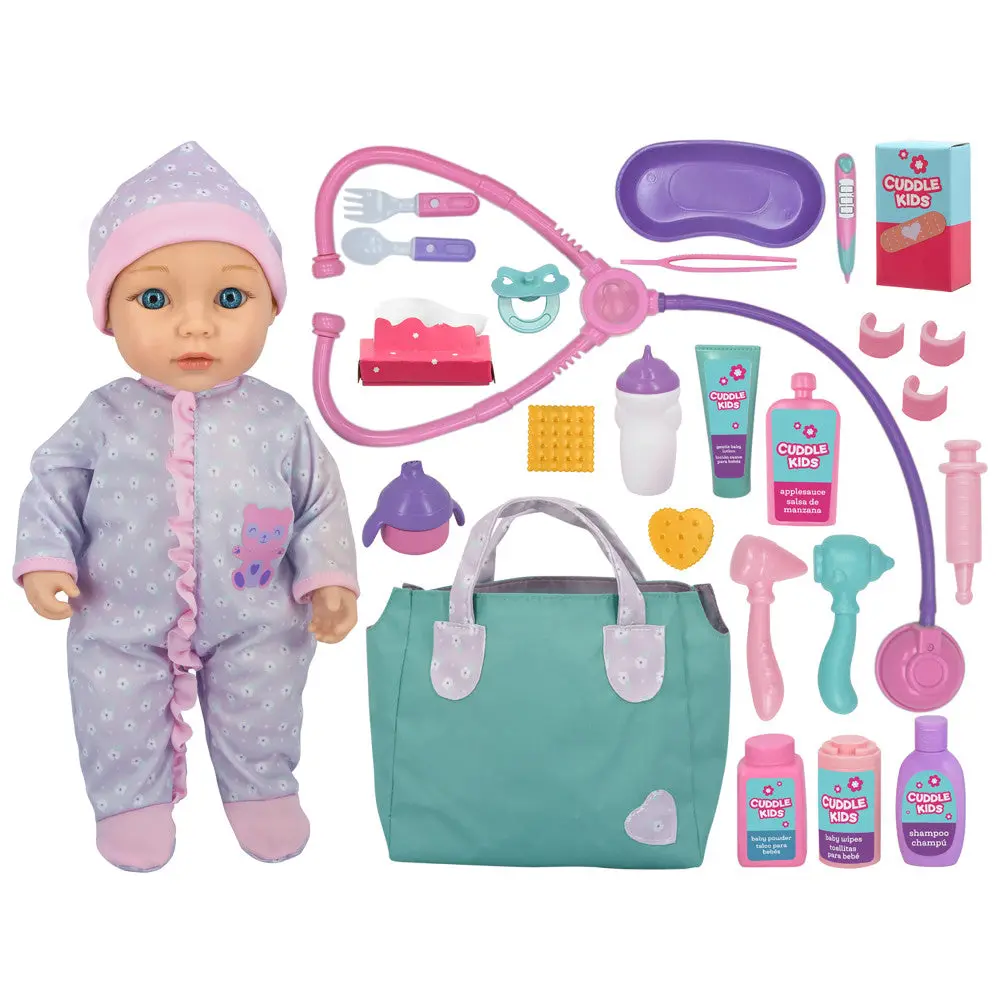 Cuddle Kids 15 Inch Baby's First Check Up Doll - Pink & Purple 1