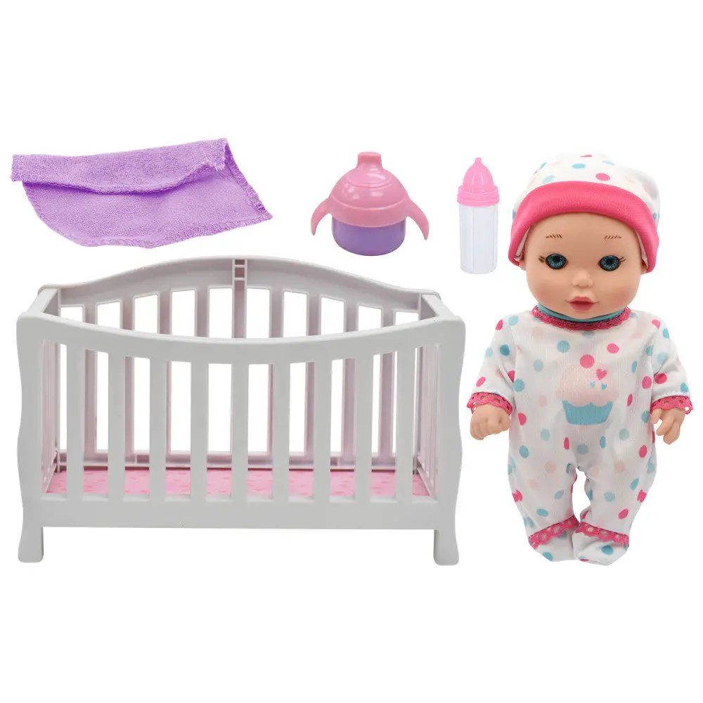 Magic Nursery 8-Inch Baby Doll With Crib Playset 1