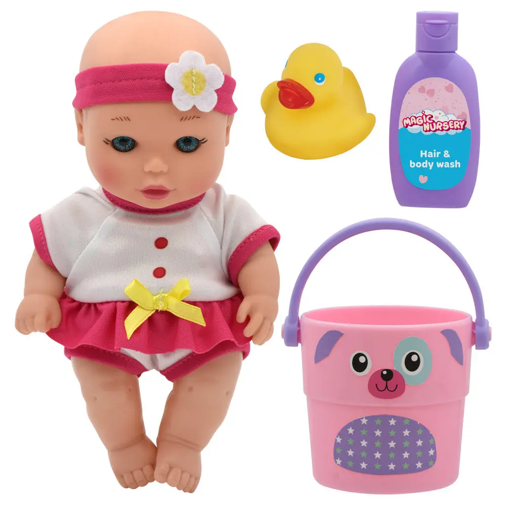 Magic Nursery Love Buckets: 8" Bath Safe Baby Doll Playset 1