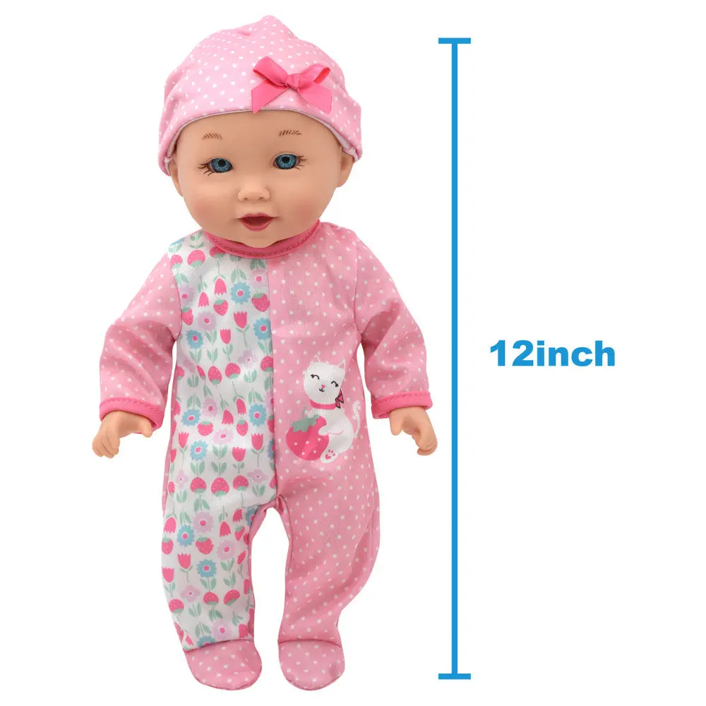 Little Darlings 12-Inch - Pink Strawberry Kitty Playtime Doll 2