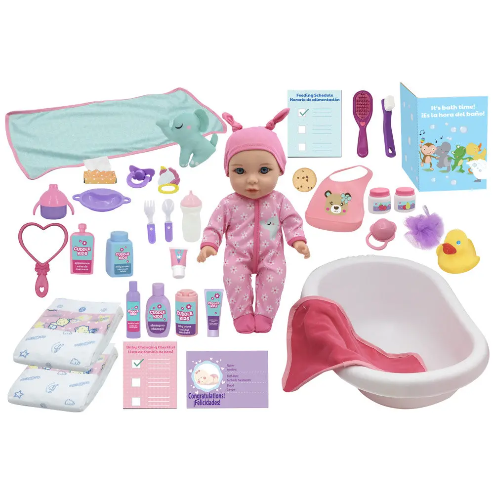 Little Darlings 15-Inch Baby Doll - Deluxe Feed & Care Playset 1