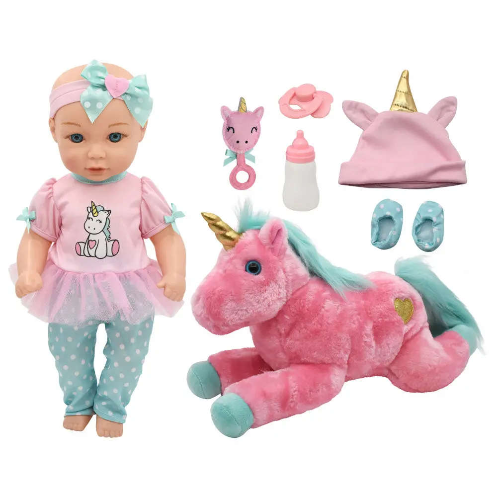 Little Darlings 15-Inch Unicorn Dream Baby Doll Set With Plush Companion 1