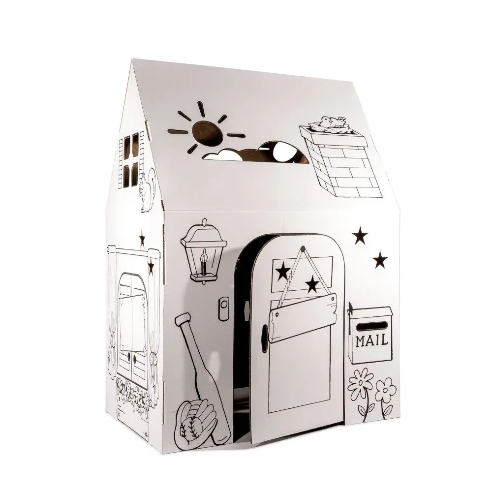 Easy Playhouse Clubhouse - Creative Cardboard Fort For Kids, Made In Usa 1