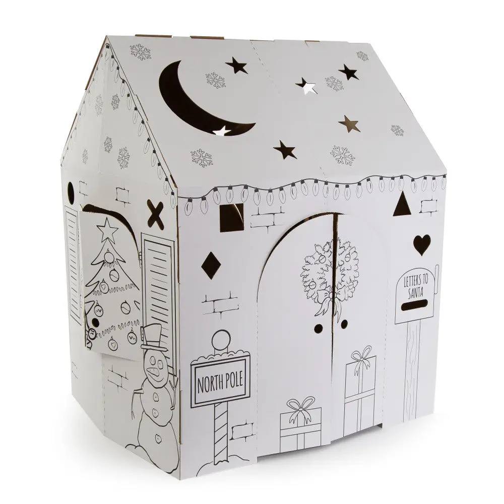 Easy Playhouse Holiday Cottage Craft Kit - Indoor Fun, Decorate & Personalize, Made In Usa, Age 3+ 1
