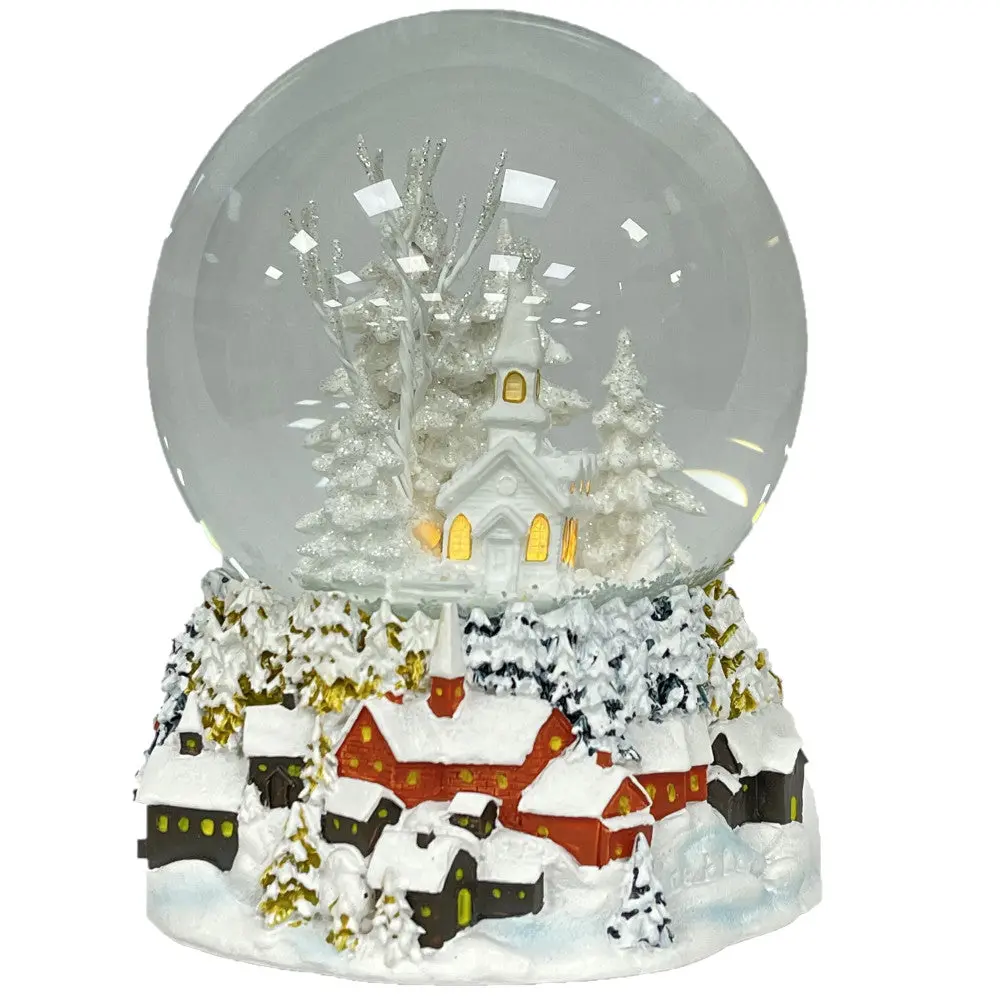 Ashfield & Harkness Winterland Church Snow Globe With Musical Feature 1