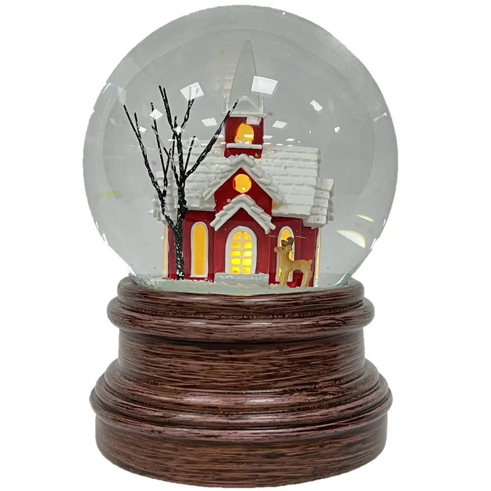 Ashfield & Harkness Sanctuary Church Musical Snow Globe With Light 1