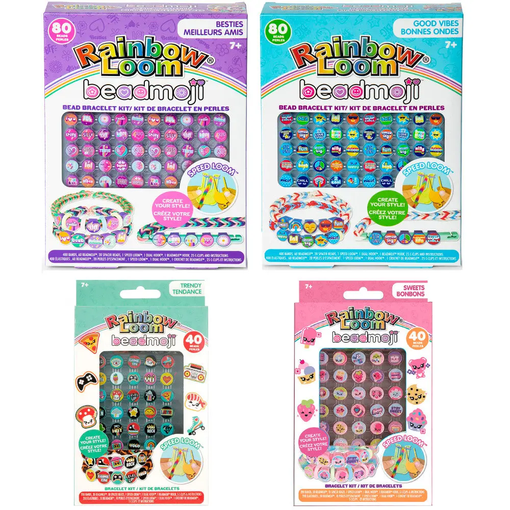 Rainbow Loom Beadmoji Themed Bracelet Making Kit - 4 Pack Bundle 1