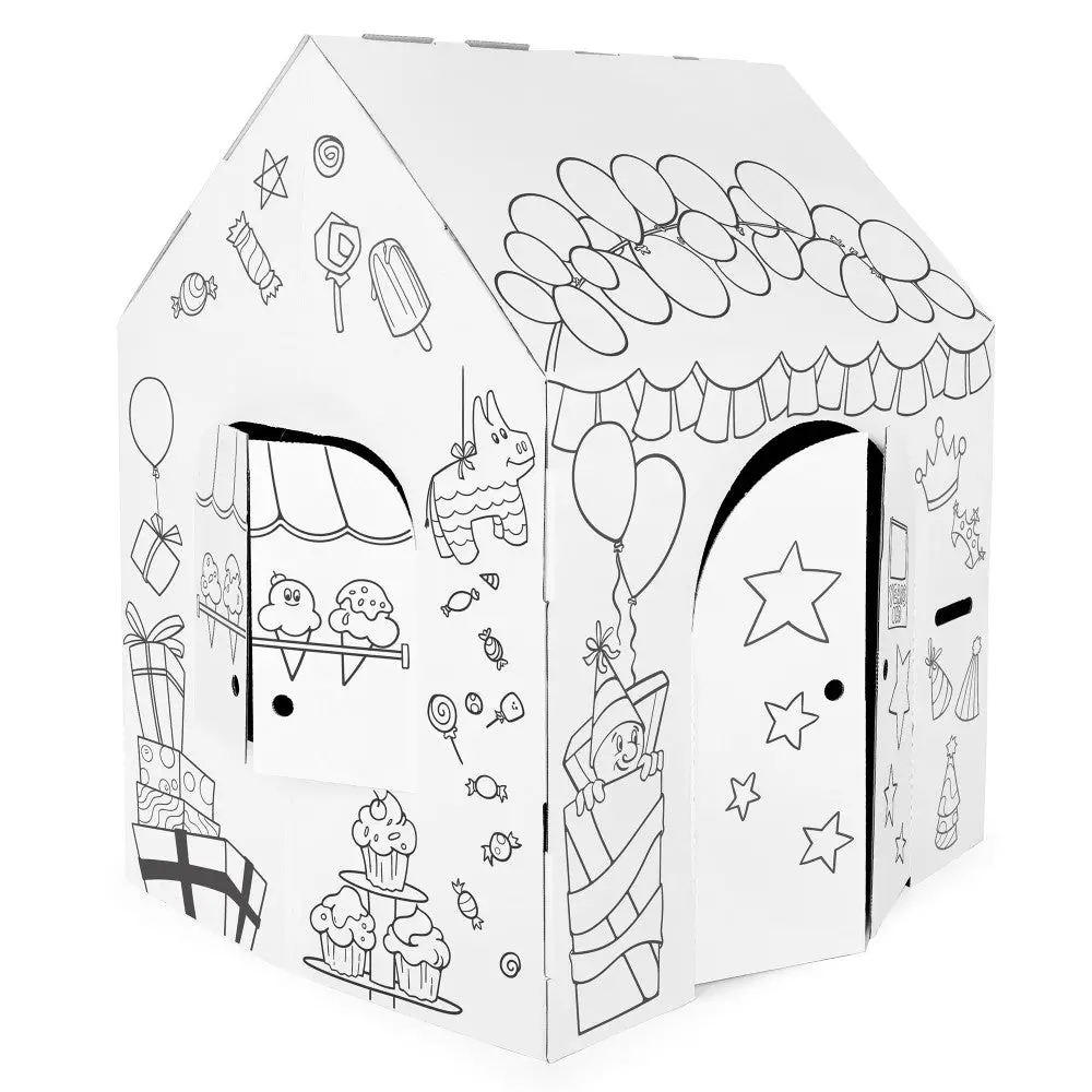Easy Playhouse Birthday Art & Craft Cardboard Fort For Kids 1