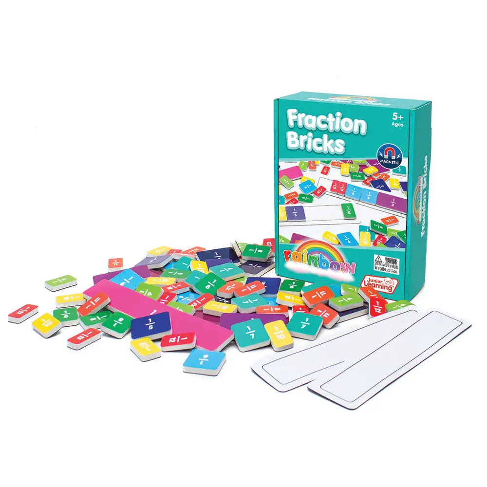 Fraction Bricks Junior Learning Set - Color-Coded Educational Toy For Ages 5-8 1