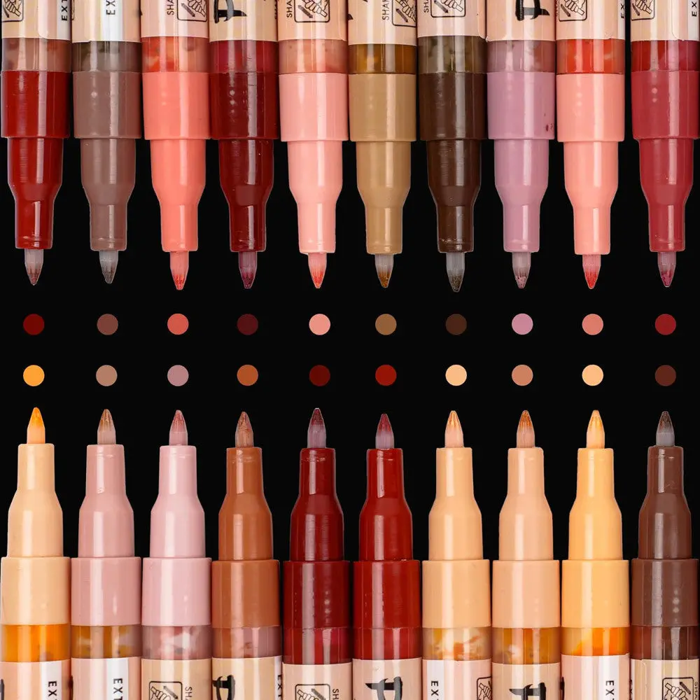 Pintar Skin Tone Acrylic Paint Markers - Extra Fine Tip 0.7Mm, 20 Pack 1