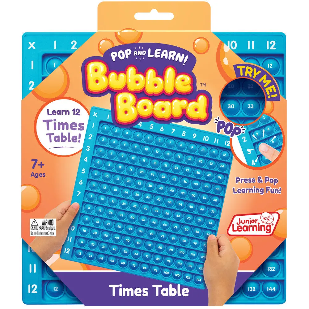 Interactive Times Table Bubble Board - Educational Math Toy - Sky Blue 1