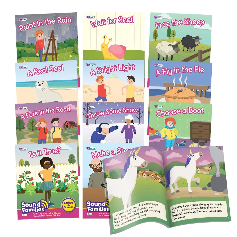 Junior Learning 12-Piece Long Vowel Sound Families Fiction Readers Set 1