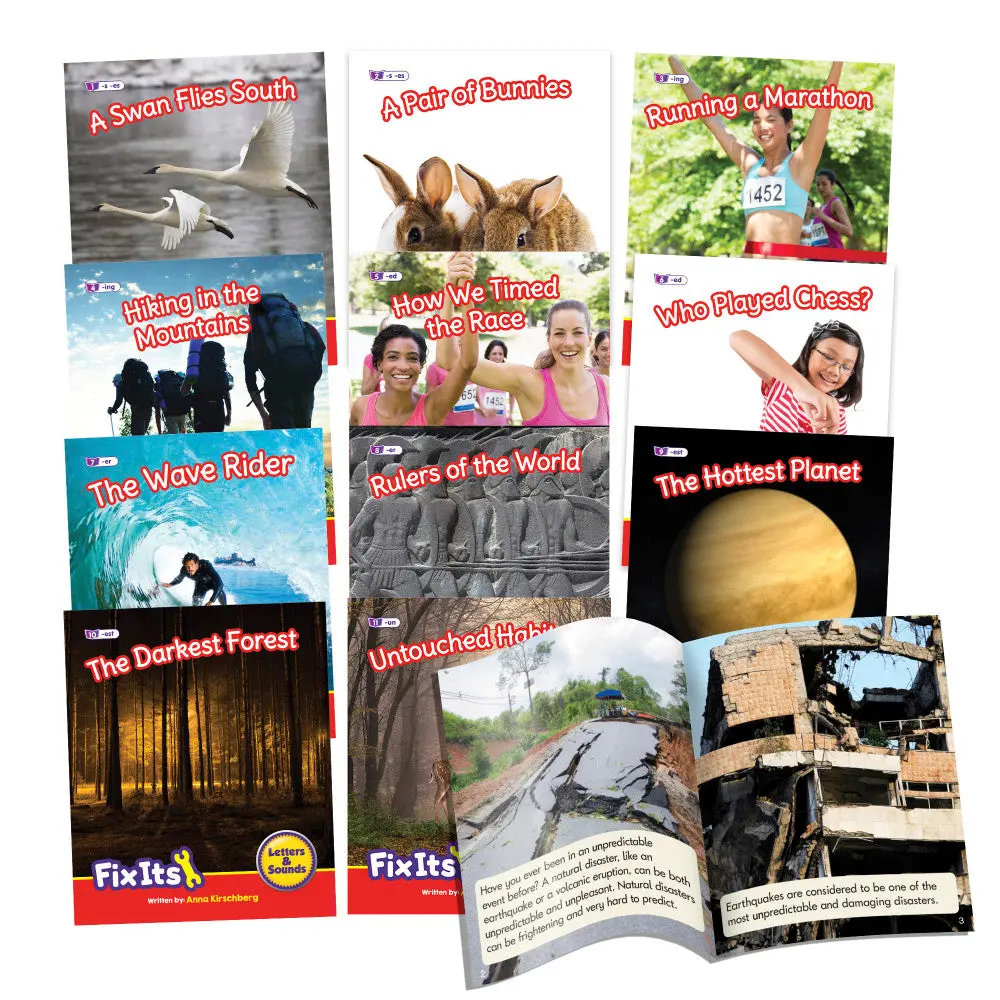 Junior Learning 12-Piece Non-Fiction Readers Set - Suffixes & Prefixes, Phase 6 1