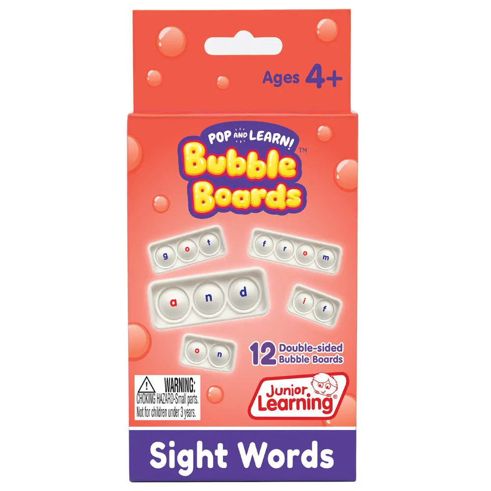 Junior Learning Sight Word Bubble Boards - Interactive Pop And Learn Game 1