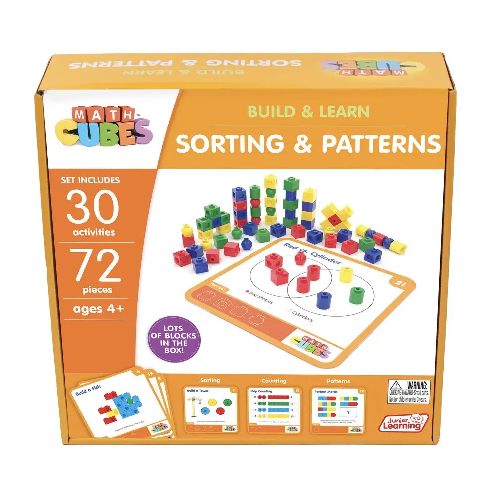 Junior Learning Mathcubes Set - Sorting & Patterns - 72 Pieces 1