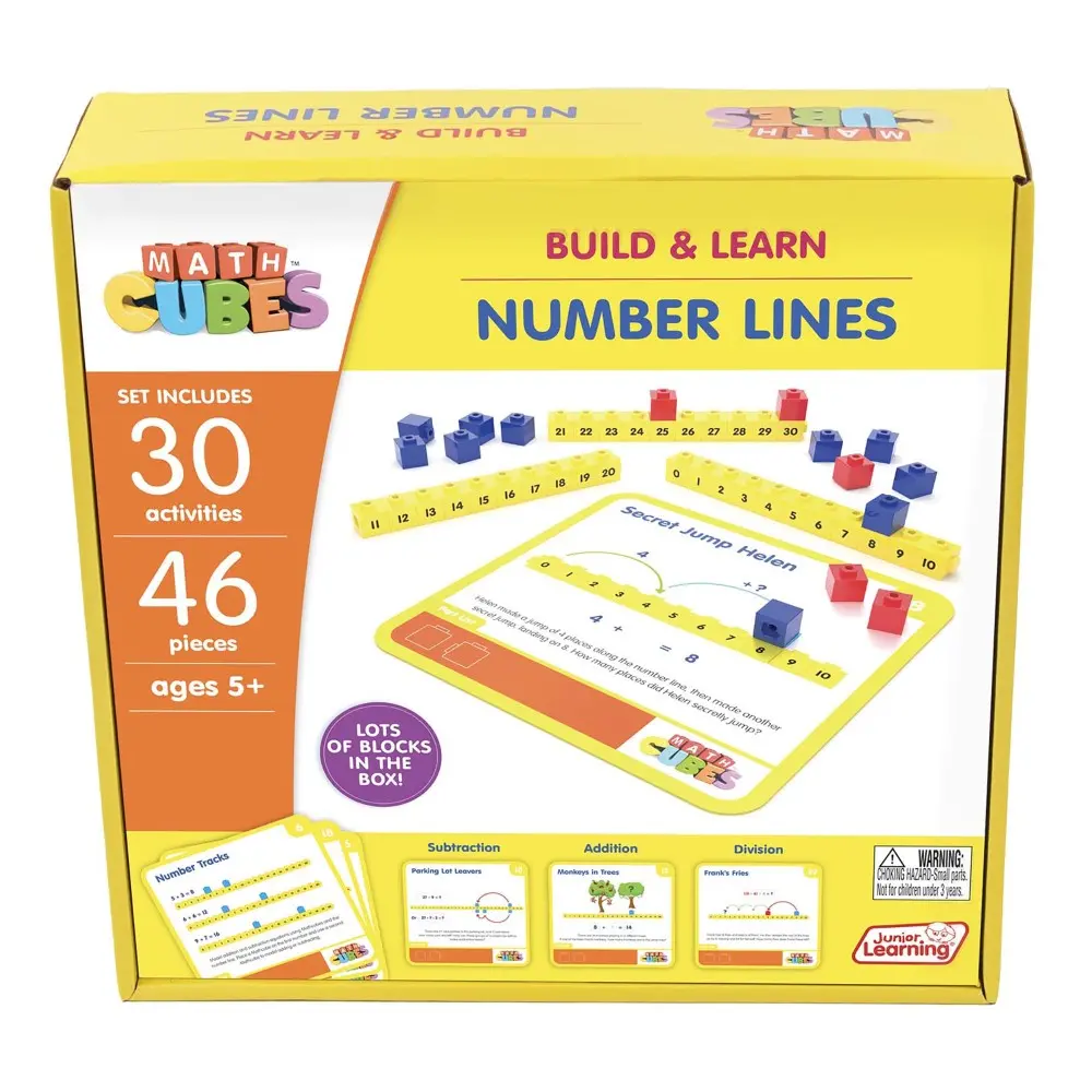 Junior Learning Mathcubes Number Lines - 30 Activity Set - Educational Math Toy 1