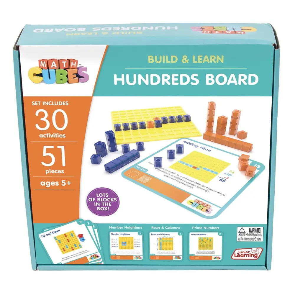 Junior Learning Mathcubes Hundreds Board - 30 Interactive Math Activities 1