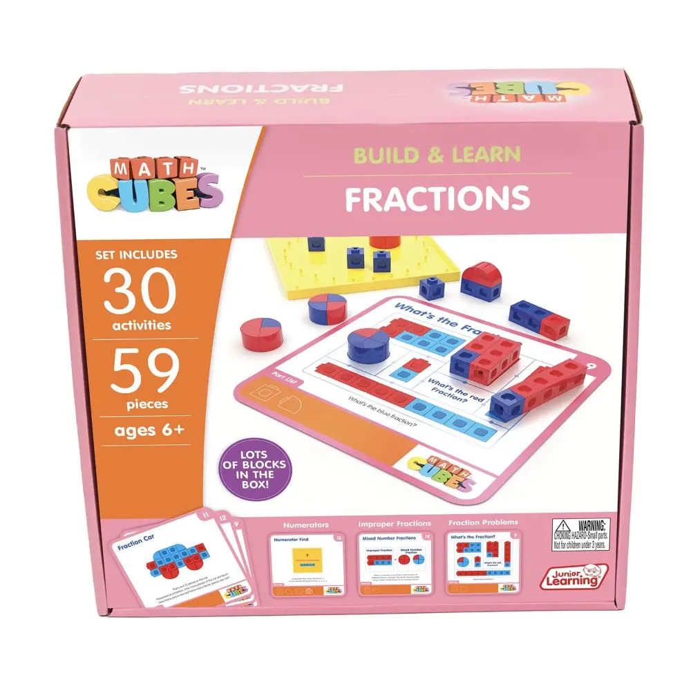 Junior Learning Mathcubes Fractions Set - 59-Piece Educational Kit 1