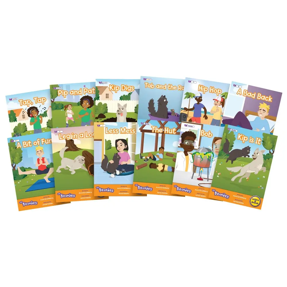 Beanstalk Books: The Beanies Hi-Lo Diversity Decodables 12-Book Set - Phase 2 1