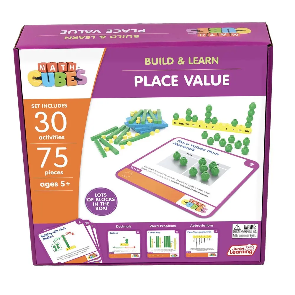 Junior Learning Mathcubes - Interactive Place Value Learning Set - 30 Activities 1