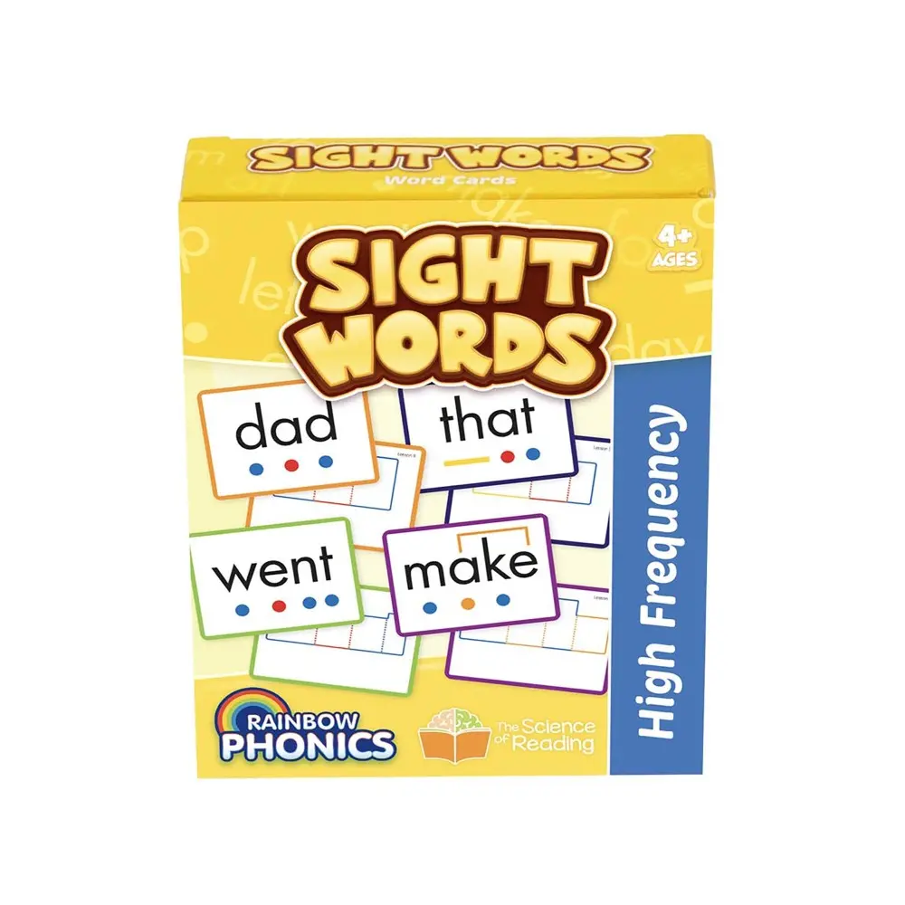 Junior Learning Rainbow Phonics Sight Words Set - 52 Educational Word Cards 1