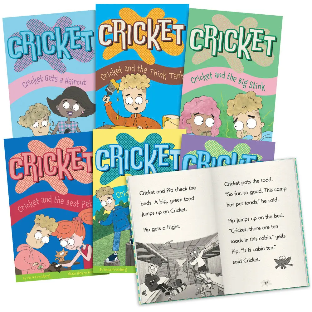 Junior Learning Cricket The Kid - Decodable Chapter Books - Multicolor Boxed Set 1