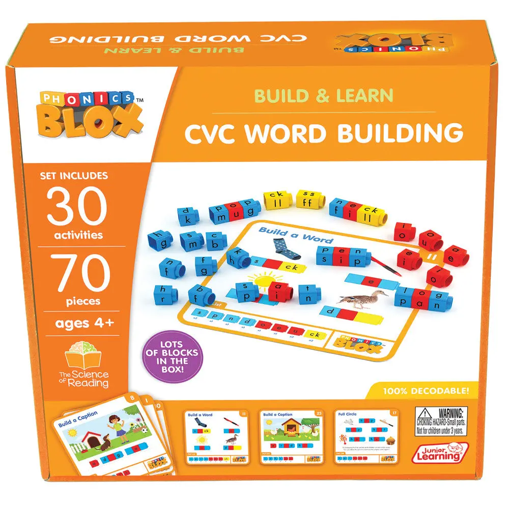 Junior Learning Rainbow Phonics Blox - Cvc Word Building - Phase 2 For Kids 4+ 1