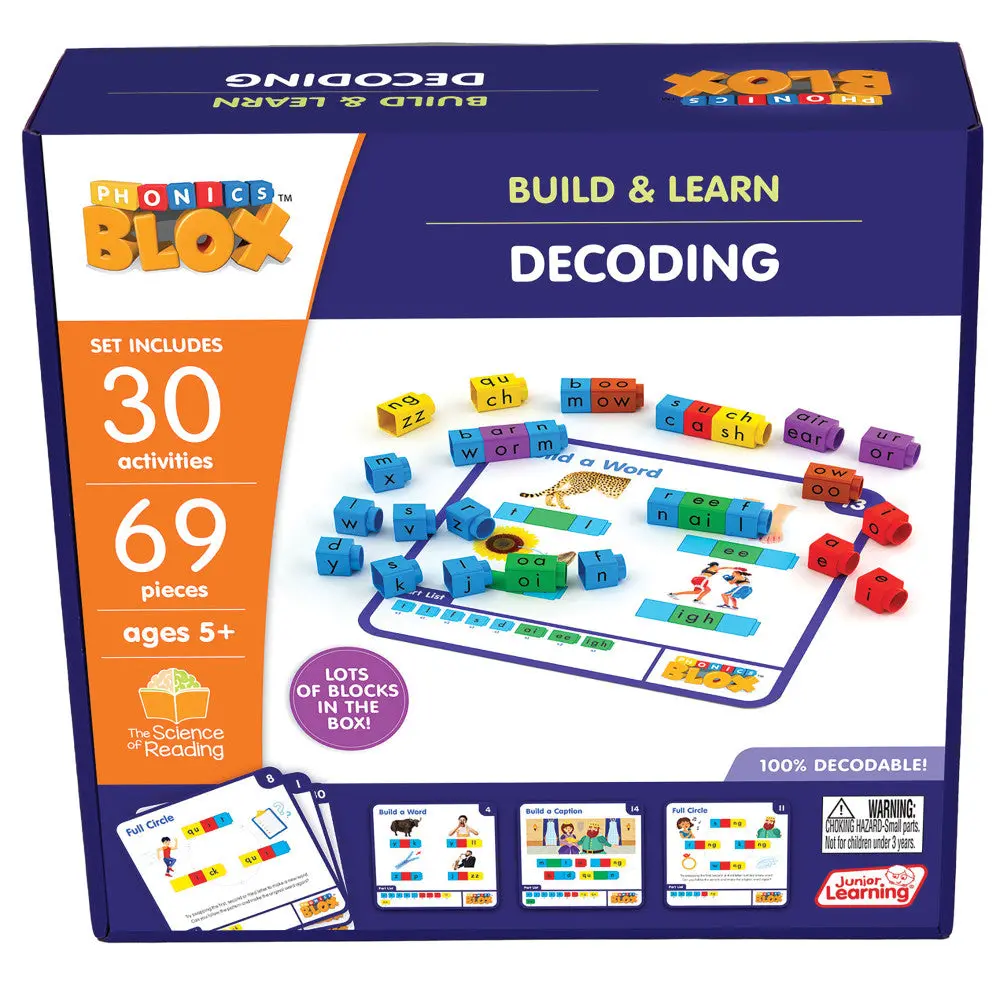 Junior Learning Rainbow Phonics Blox - Decoding Phase 3 - Educational Toy For Ages 5+ 1