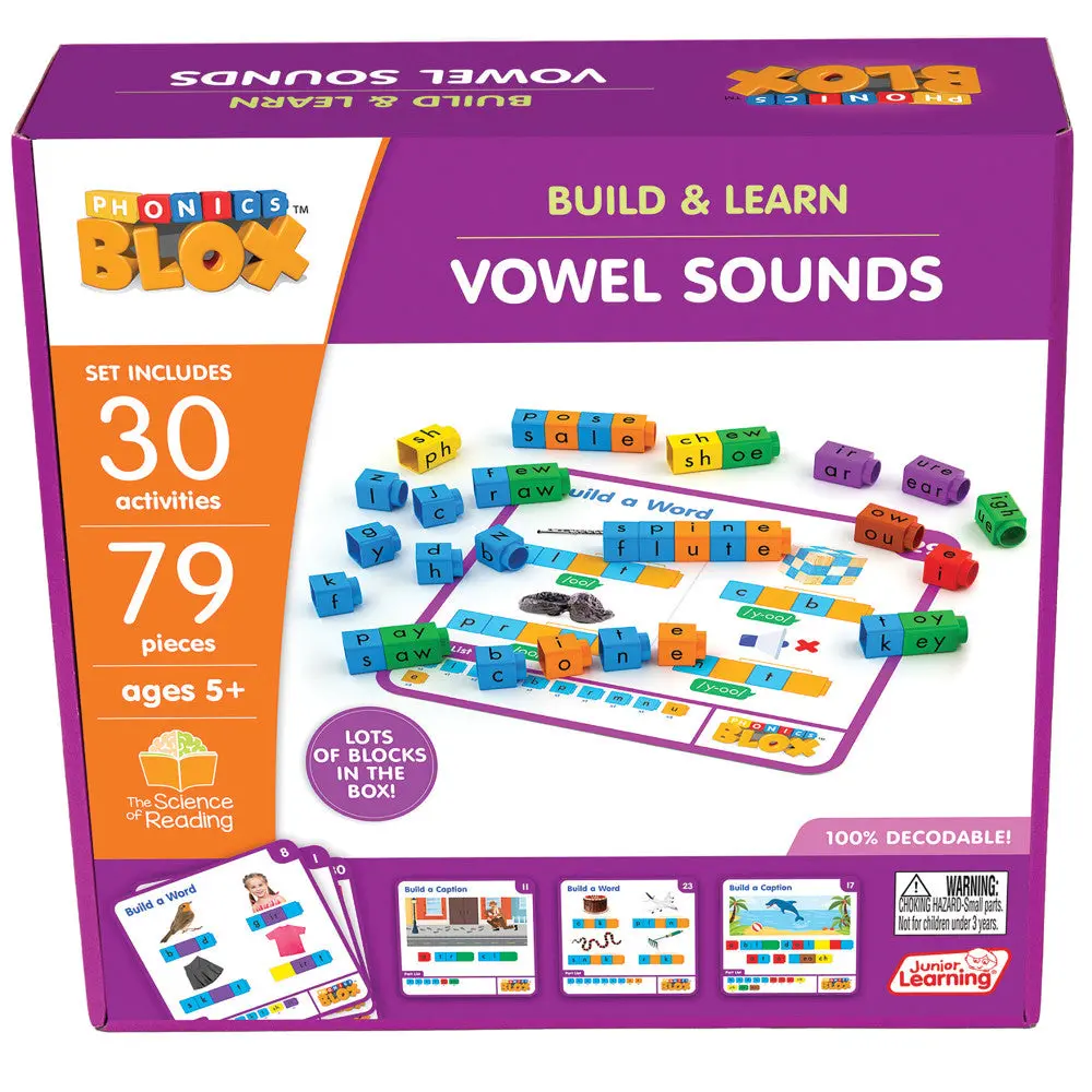 Junior Learning Rainbow Phonics Blox - Vowel Sounds Phase 5 - Educational Toy For Kids 5+ 1