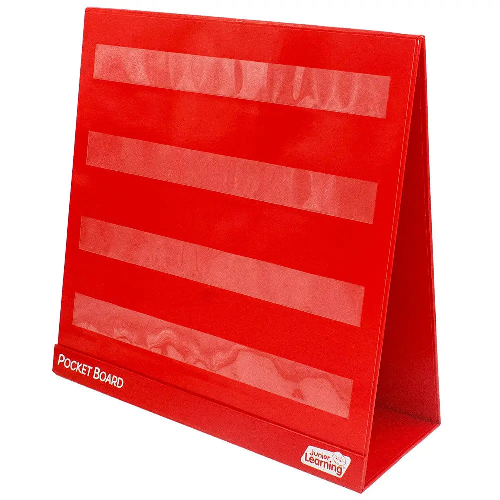 Junior Learning Double-Sided Tabletop Pocket Chart - Red & White 1