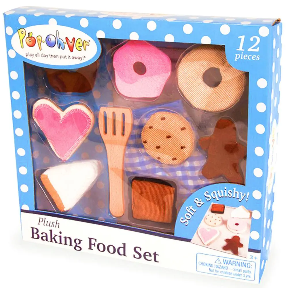 Popohver 12-Piece Plush Baking Food Play Set - Donuts & Pastries 1
