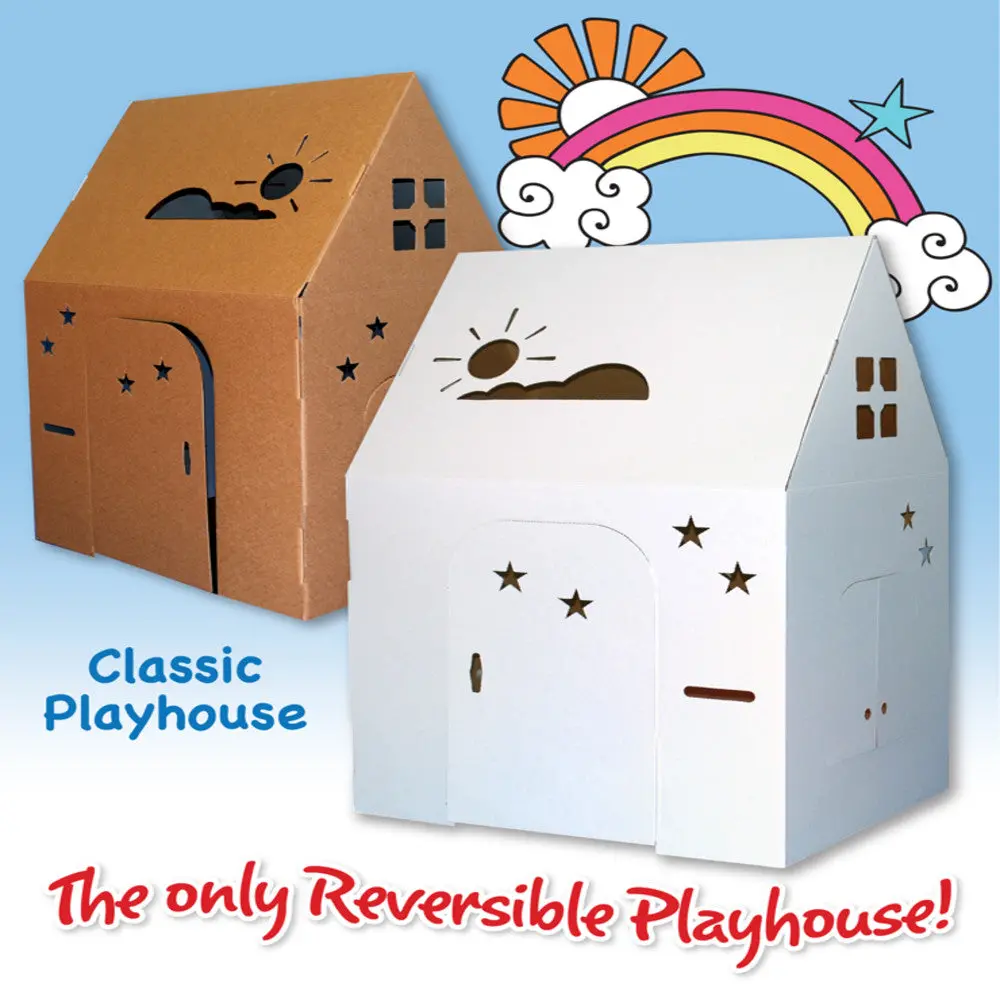 Easy Playhouse Creative Cardboard Fort - Indoor & Outdoor Art Fun 1
