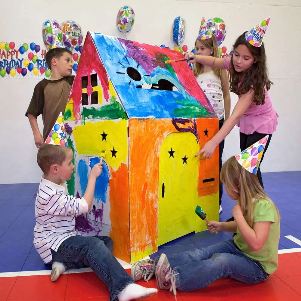 Easy Playhouse Creative Cardboard Fort - Indoor & Outdoor Art Fun 2