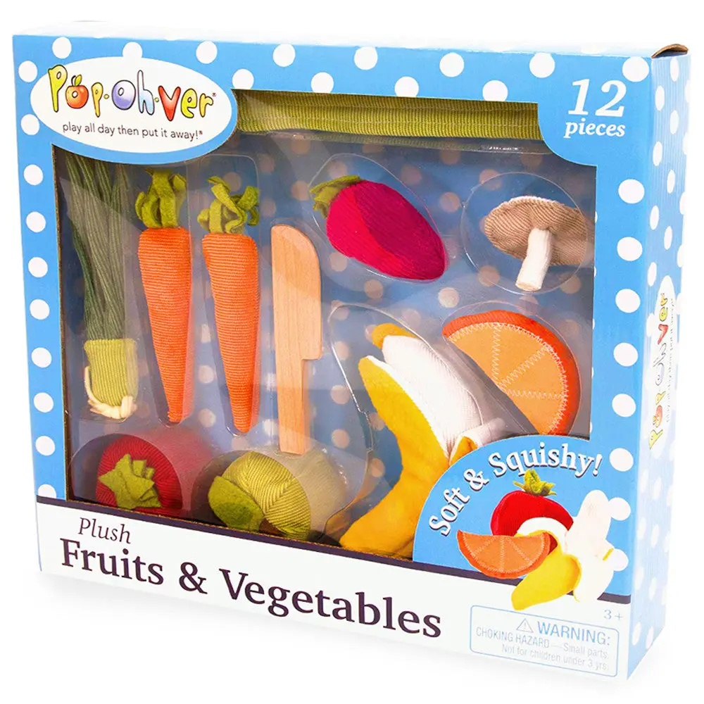 Popohver Deluxe Plush Fruits & Vegetables Pretend Play Set 1
