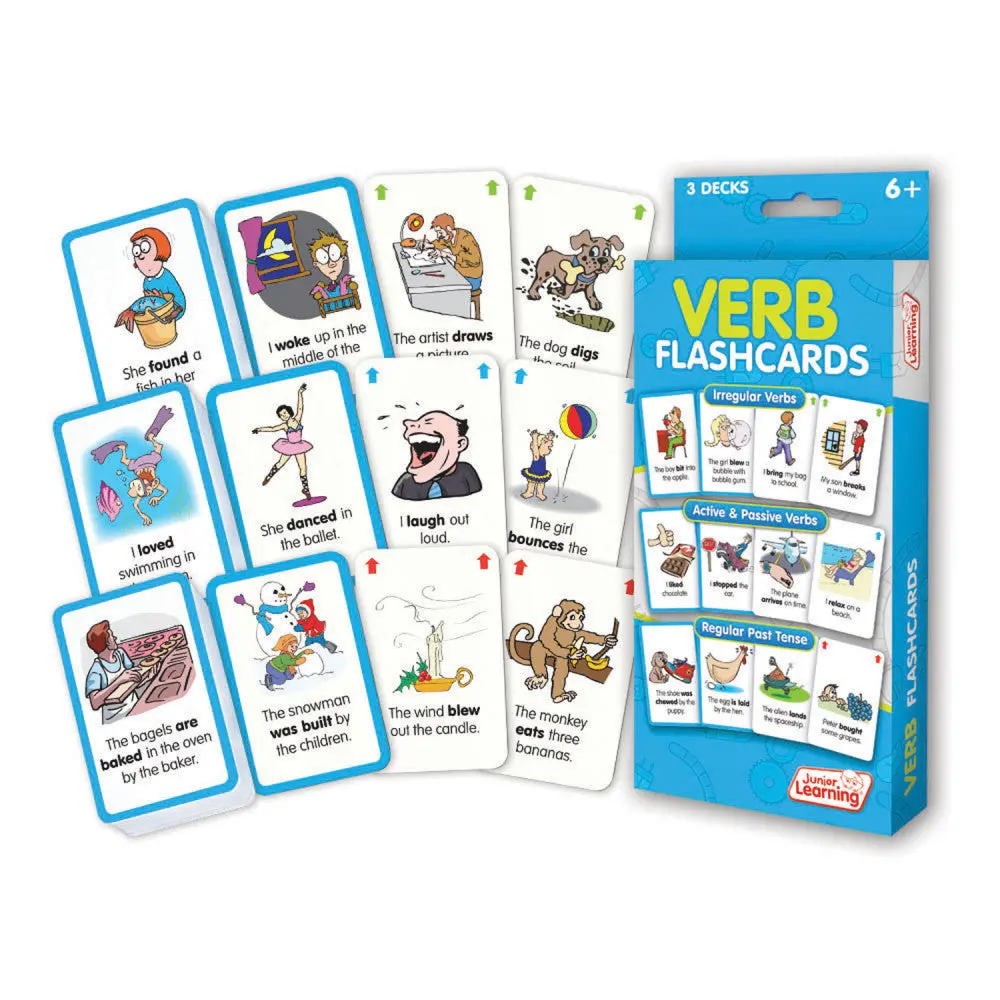 Junior Learning Verb Flashcards Set - Educational Tool For Ages 6+ 1