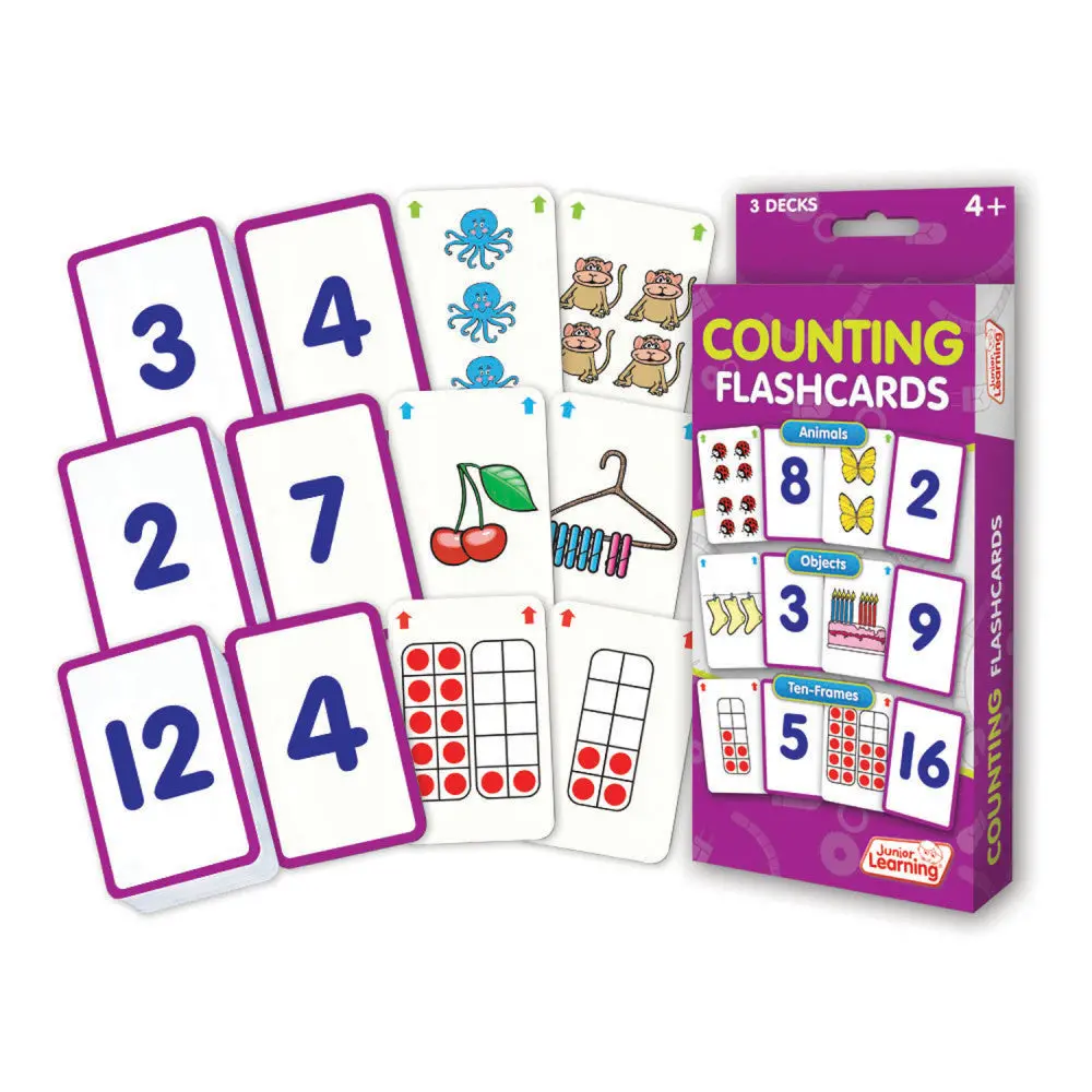 Junior Learning Counting Flashcards Set - Educational Math Teaching Tool For Ages 4+ 1
